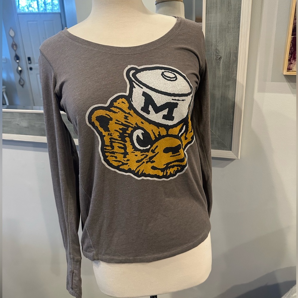 University of Michigan brown jug Wolverine top